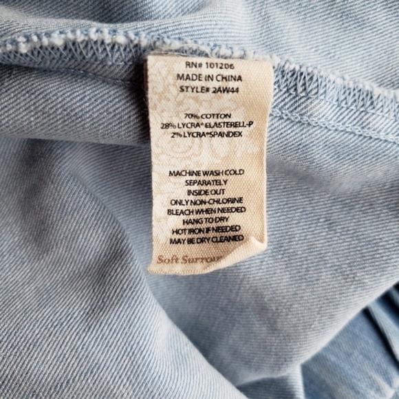 Soft Surroundings Embellished Banded Jeans Blue M - Picture 3 of 4